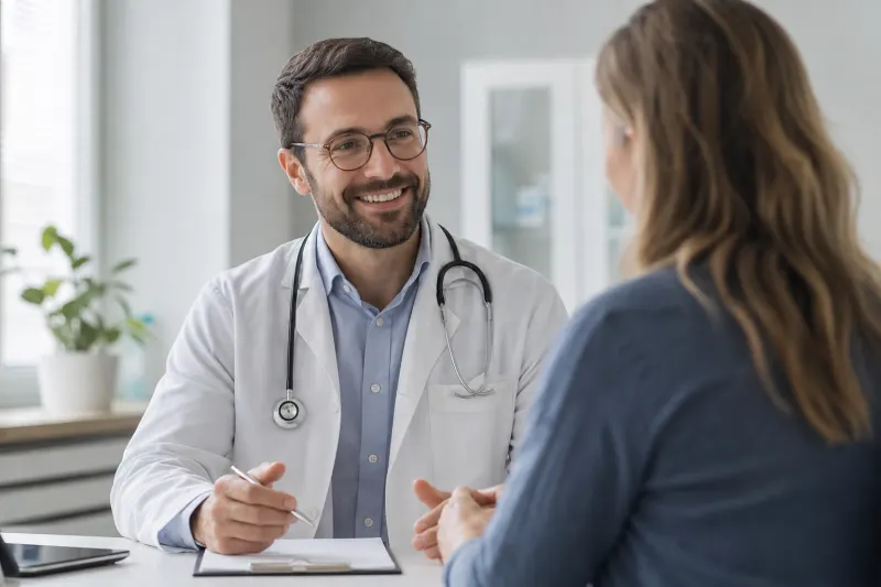 Specialist consulting with a patient